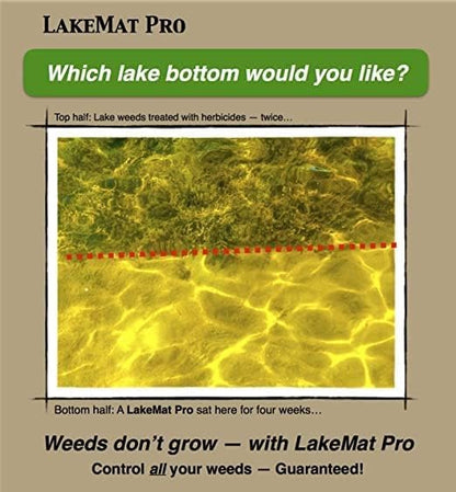 LakeMat-Pro - Lake and Pond Weed Mat for a Natural, Weed-Free Bottom – Easy and Safe Weed Control - size: XL (24 x 12 ft)