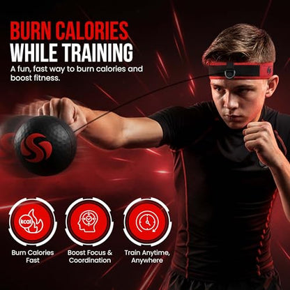Soul Shift - Boxing Reflex Ball – Dual Competition Set | 2 Adjustable Headbands + 2 Training Balls + App Included | Speed, Agility & Hand-Eye Coordination for Adults & Kids | MMA Training Equipment - style: App Edition (Competition Pack)