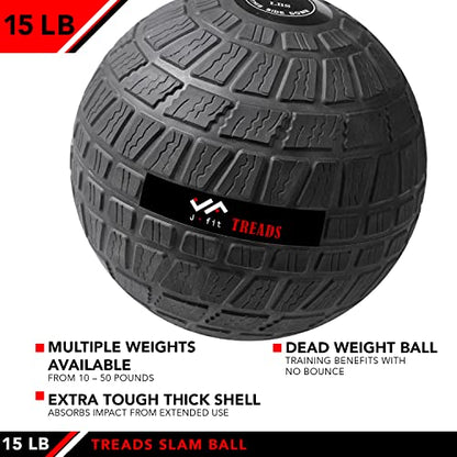 JFIT JFIT Slam Ball - color: Treads Black, size: 15 lb