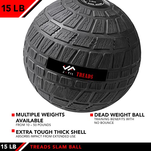 JFIT JFIT Slam Ball - color: Treads Black, size: 15 lb