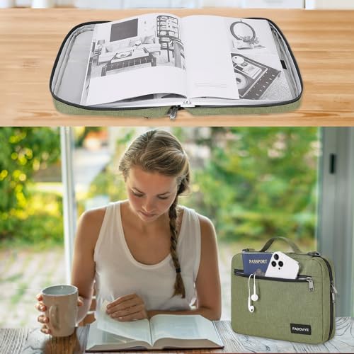 Bible Cover Case for Women Large Bible Cover for Girls Bible Study Supplies Accessories with Handle and Shoulder Strap | Durable - color: Green