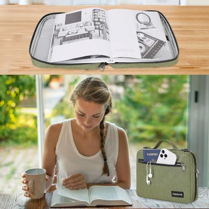 Bible Cover Case for Women Large Bible Cover for Girls Bible Study Supplies Accessories with Handle and Shoulder Strap | Durable - color: Green