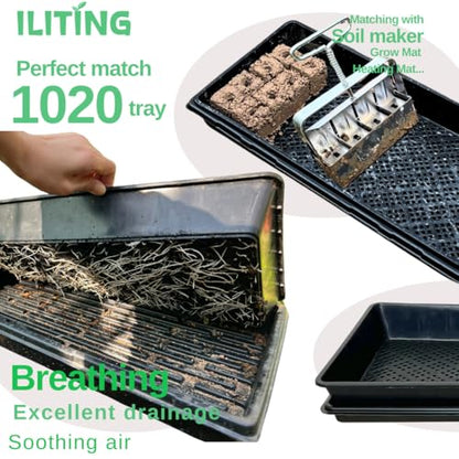 1020 Mesh Tray Soil Blocking Tray 1020 Trays Seedling Starter Trays 10 Pack Black 10x21 Inches for Microgreens Hydroponic - size: mesh tray 10 pack