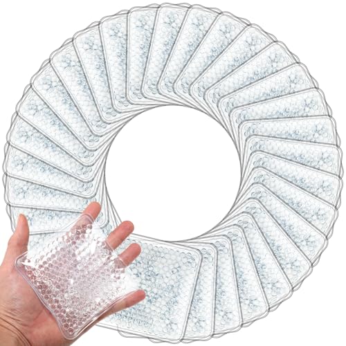 TrelaCo 30 Pack Clear Small Ice Packs for Injuries Reusable Mini Boo Boo Gel Bead Ice Pack Soft Cold Packs Cold Hot Compress for Pain Relief Wisdom Teeth Breastfeeding, Tired Eyes Face Neck - color: Clear