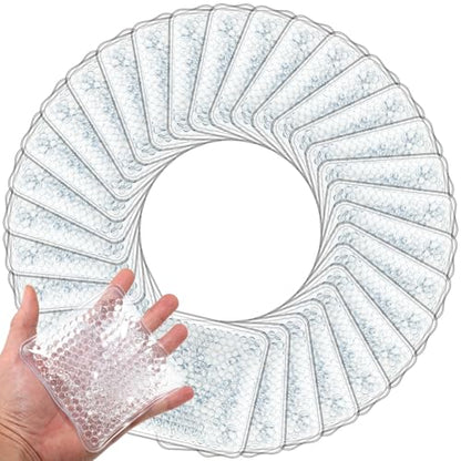 TrelaCo 30 Pack Clear Small Ice Packs for Injuries Reusable Mini Boo Boo Gel Bead Ice Pack Soft Cold Packs Cold Hot Compress for Pain Relief Wisdom Teeth Breastfeeding, Tired Eyes Face Neck - color: Clear