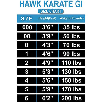 Hawk Sports Karate Uniform for Kids & Adults Lightweight Student Karate Gi Martial Arts Uniform with Belt - size: 3 (5'3'' / 130lbs)