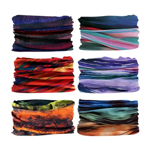 JOEYOUNG Headwear, Bandana, Neck Gaiter Head Wrap Headband Balaclava Magic Scarf - color: A-colorful Line