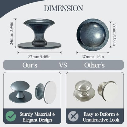 Adhesive Cabinet Knobs 4pcs Blue Self-Stick Knobs Drill Free Dresser Drawer Pulls Stainless Steel Stick On Handles for Medicine Cabinets Drawer Cupboards Glass Sliding Door Terrarium Lid - color: Blue