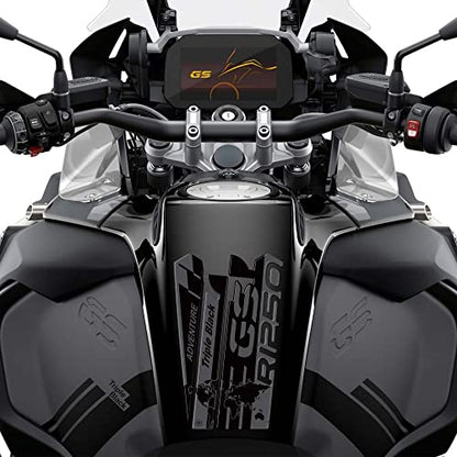 labelbike 3D Sticker Motorcycle Tank Pad Compatible with BMW | R 1250 GS ADVENTURE Triple Black 2020-2022, Resin Protection, Scratch Resistant, Decoration, Grey Black - size: Tank pad - ADVENTURE R 1250 GS
