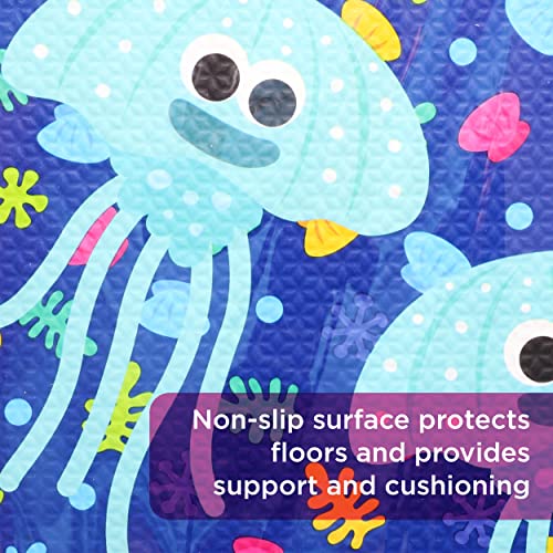 Baby Shark's Big Show! Kids Foam Mat, Interlocking Puzzle Non Slip Flooring Tiles, Multi, 36 x 36 Inches, 9 Tiles