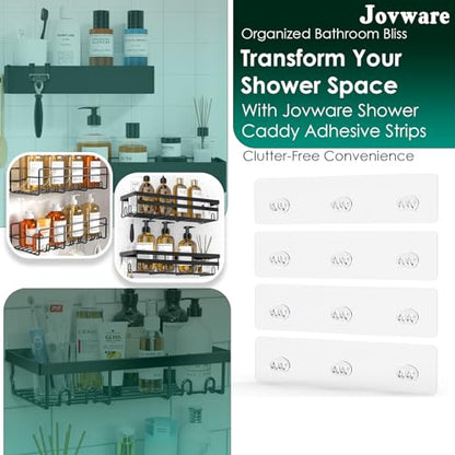 Shower Caddy Adhesive Replacement Stickers Sticker Shelf Basket Strips Suction Hooks Large Strong Hook (Transparent - 4 Packs - 3 Wire Hook) - color: Transparent - 4 Packs - 3 Wire Hook