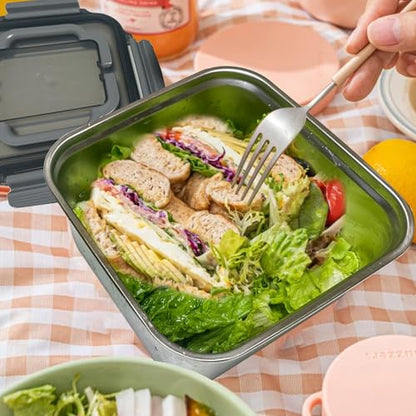 Salad Container for Lunch 2 Pack,3-Compartment Bento-Style Tray,1.5-oz Sacue Container, Dishwasher, Microwave, and Oven Safe (Gray&White) - color: Grey+White
