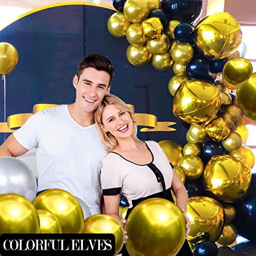 12 Inch 100 Pcs Latex Metallic Chrome Balloons Helium Shiny Thicken Balloons Party Decoration (Gold) - color: Gold