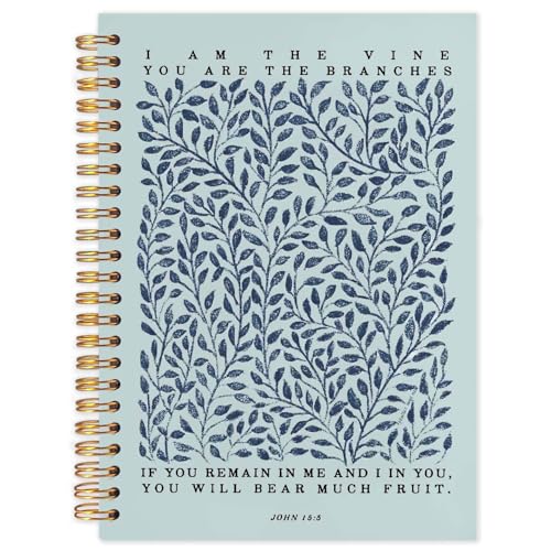 Likjad Christian Spiral Notebook Journal 5.5x8.3, Botanical Bible Scripture Journals for Writing, Religious Christian Gifts for Women, Bible Verse Hardcover Notebooks for Note Taking（BABY BLUE） - color: Botanical Bible Four