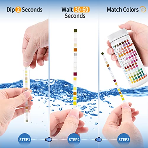 16 in 1 Water Test Kit with 125 Test Strips for Home Water Quality Testing | Drinking Water Test Strips, Well and Tap Test Kit for pH, Hardness, Chlorine, Lead, Iron, Copper, Nitrate, Nitrite, etc - size: 16 IN 1
