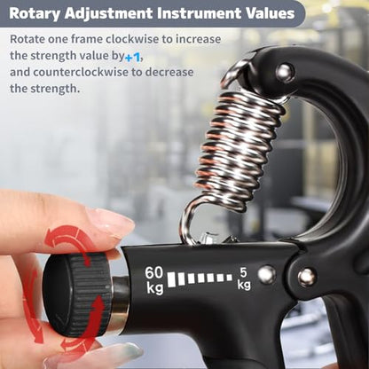 Adjustable - Weight Hand Grip Strengthener for Fitness Enthusiasts,desirable for Forearm Training - color: Black
