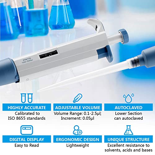 Pipettor Adjustable 1000-5000ul Single-Channel Variable Volume Micropipette | High-Accurate Pipette Laboratory - size: 1000-5000ul