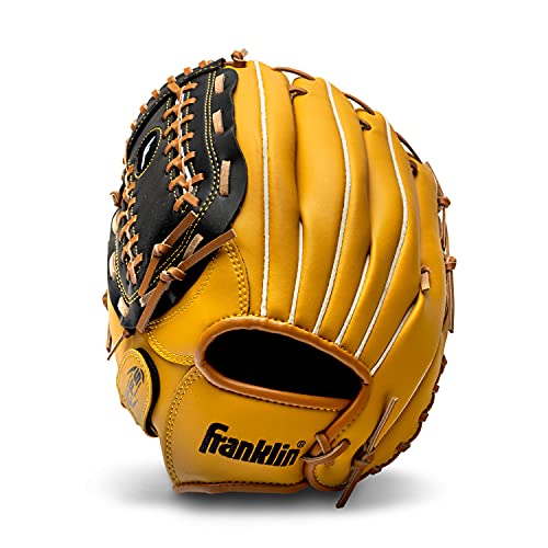 Franklin Sports Field Master Baseball + Softball Glove - Field Master Adult + Youth Baseball + Softball Mitt - Men's + Women's Gloves - color: Tan, style: 12" - Trapeze Web