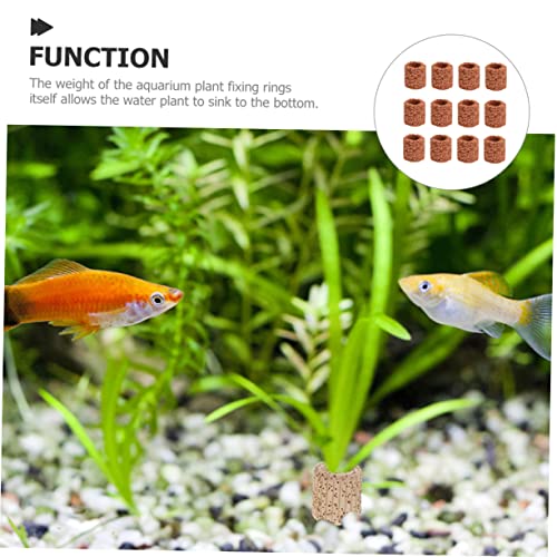 12Pcs Pottery Fixed Rings for Aquarium Plants Durable Lightweight Water Plant Holder for Fish Tank Decoration for Aquatic Plant Fixing and Fish Shelter