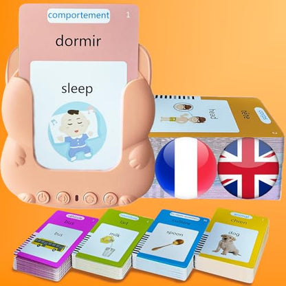 Bilingual Talking Flash Cards for Kids - Test Mode, French - color: French