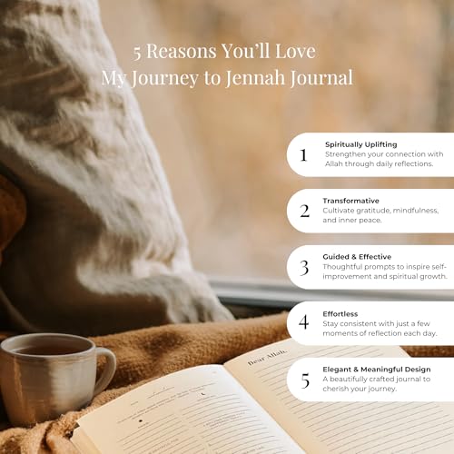 My Journey to Jennah: 5-Minute Guided Islamic Gratitude & Manifestation Journal - Undated Self-Care Book with Daily Dua, Dhikr, Quran Verses, 99 Names of Allah, and Hadith - Cultivate Positivity & Mindfulness | Muslim Gifts