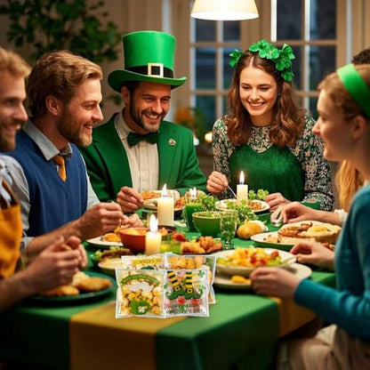 100 PCS Clear St Patricks Ziplock Bags, Plastic St Patricks Treat Gift Candy Goodie Snack Cookie Bags Party Favors Supplies for Gifts Giving Shamrock Bags Holiday Candy Bags Wrap - color: 100pcs St Patrick's bags