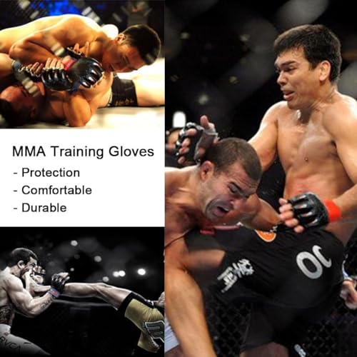 MMA Gloves, Half-Finger Boxing Fight Gloves MMA Mitts with Adjustable Wrist Band UFC Gloves for Sanda Sparring Punching Bag Training (One Size Fits Most) - color: Tiger claws yellow