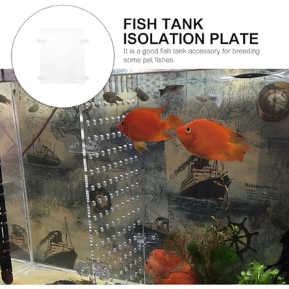 Wakauto Aquarium Acrylic Isolation Board Fish Tank Divider 25x30cm with Suction Cups for Fish Breeding and Aquarium Separation