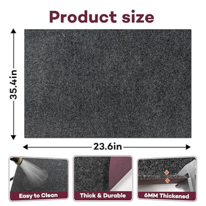 24 x 36 in Water Cooler Mat Excellent Absorbency Water Cooler Dispenser Mat with Non- Slip Rubber Backing Leak-ProofProtection for Water Dispensers Refigerators - color: Dark Grey