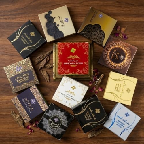 Bakhoor Bar Variety Box (Pack of 12) – Premium Incense Bricks Set – Oud Bakhoor Collection for Home Fragrance, Long Lasting Aroma, Luxury Gift Set