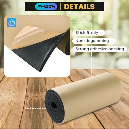 1/2" T x 12" W x 54"L Sponge Neoprene with Adhesive Foam Rubber Sheet | 4.5 Sqft for Weatherproofing, Gasket Seals, Crafts, Soundproof Padding, Vibration Dampening - size: 1/2” Thick X 12” Wide X 54” Long