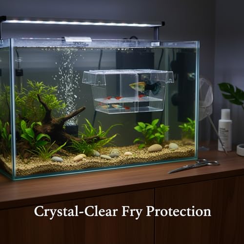 Aquarium Fish Isolation Box, Clear PC Plastic Separator Tank with Divided Compartments (1 PC)