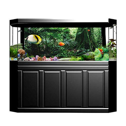 PVC Reptile Box Rainforest Background Poster Fish Tank Wall Picture Painting Decoration Self Adhesive Sticker HD Image Non Easy to Apply for Aquarium or Reptile (76 * 46cm) - size: 76*46cm