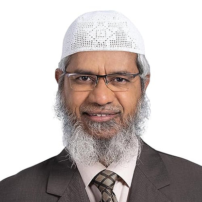 Muslim Prayer Caps by Feeha - White Knitted Kufi, Zakir Naik Caps, Taqiya Takke Peci for Men