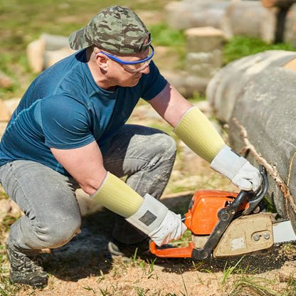 ANCIRS Cut Resistant Sleeves for Arm Protection, Gardening Sleeves, Dog Bite Safety Arm Sleeves - color: Yellow