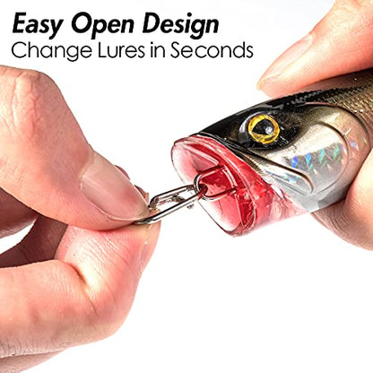 Dr.Fish Fishing Speed Clips Power Quick Clips for Fishing Lures Quick Change Stainless Steel Lure Snaps Saltwater Freshwater Crankbait Tackle Snaps - color: XS-25LB-0.5", size: 20 Pack