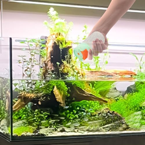 Yardwe Metering Fish Feeding Bottle Fish Food Storage Container Moisture-Proof Aquarium Feeder Green Non-Automatic Precise Feeding Tool for Aquatic Pets