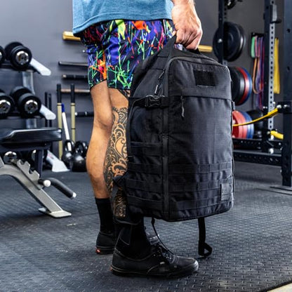 Gym Bag, Rip-Resistant Fabric, Heavy Duty (Black, Backpack (Pro-Mini (26L) with Dividers)) - color: Black, style: Backpack (Pro-mini With Dividers)