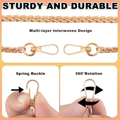 ELANE 4 PCS Purse Chain Straps,47" Purse Straps Purse Chains for Handbags Accessories for Crossbody Bags Purses - color: S-light Gold