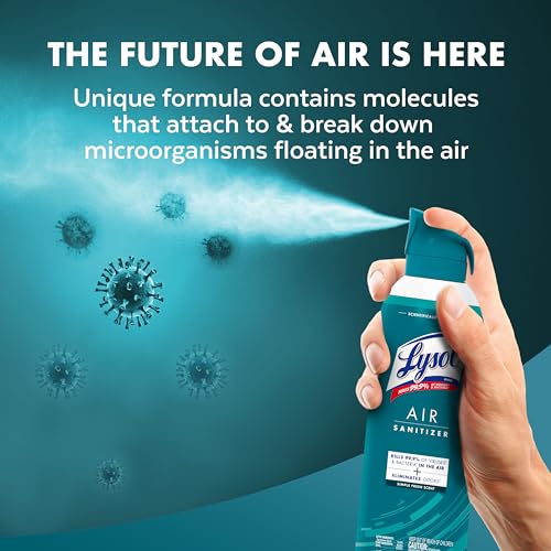 Lysol Air Sanitizer Spray with Bacterial Odor Eliminator for Home & Office, Sanitizing Air Spray, Air Freshener Alternative, Simple Fresh Scent,10 oz (Pack of 6) - size: 10 Ounce (Pack of 6)