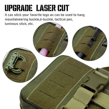 Upgrade Molle Rip Away Ifak Pouch, Tactical Small Belt First Aid Pouch Medical Utility EMT Pouch Only - color: Upgrade - Green