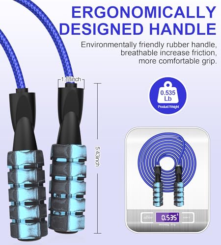 Jump Rope for Women Men, Fitness Jumprope for Women Workout, Adjustable Adult Exercise Skipping Rope - color: Pink+Blue