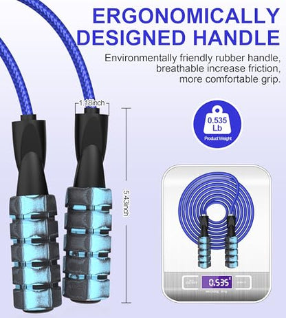 Jump Rope for Women Men, Fitness Jumprope for Women Workout, Adjustable Adult Exercise Skipping Rope - color: Pink+Blue