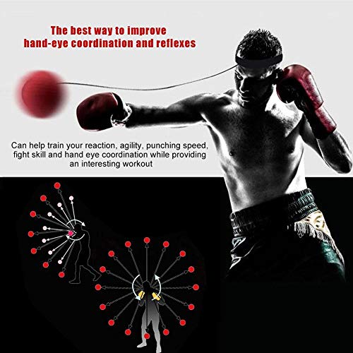 Dioche Boxing Reflex Ball Set with Reflex Ball and Headband, Boxing Speed Training Balls, Boxing Punch Exercise Ball for Reflex Speed Training, Fight Skill and Hand Eye Coordination Training