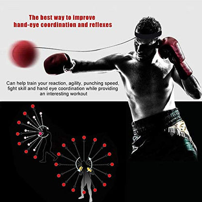 Dioche Boxing Reflex Ball Set with Reflex Ball and Headband, Boxing Speed Training Balls, Boxing Punch Exercise Ball for Reflex Speed Training, Fight Skill and Hand Eye Coordination Training
