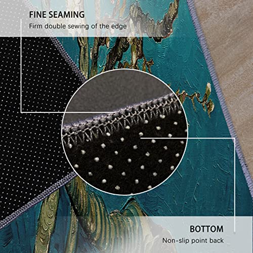 Famous Painting Area Rug Modern Impressionism Artwork Carpet for Living Room Bedroom Dining Home Office Area Rug with Rubber Backing Teal 6'x8'2'' - size: 6' x 8'2" (Rectangular)