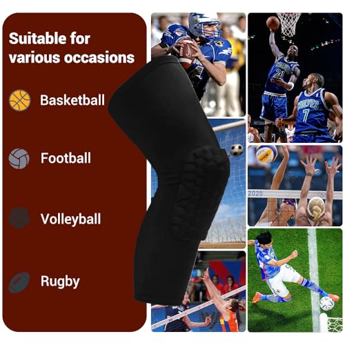 PISIQI Knee Pads Compression Pads Long Leg Sleeve Collision Avoidance Brace Protection Knee Sleeve for Basketball Football Volleyball Cycling (1 Pair) - color: Ni Cai Black, size: X-Large