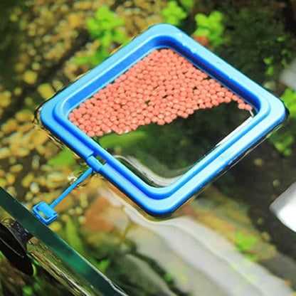 STOBAZA 3pcs Aquarium Fish Feeder Rings Floating Fish Food Dispenser Circles Reusable Blue Thickened Square Round Feeding Rings for Tanks and Betta Aquariums