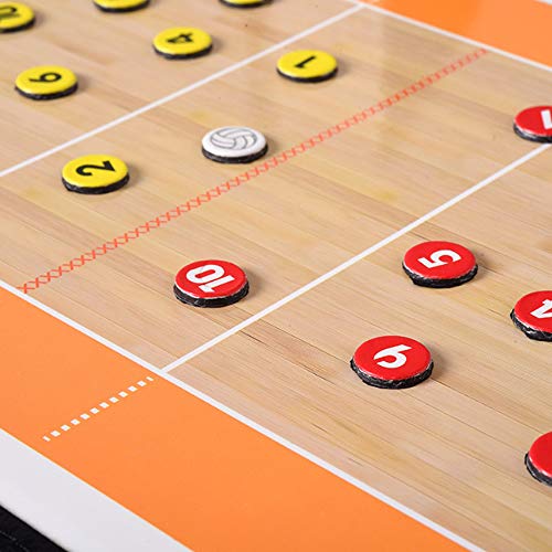 Foldable Leather Football Soccer Magnetic Tactic Marker Coaching Clipboard with Zipper and Marker Pen - Coaching Strategy Guiding Board Kit Equipment Portable Coach Tool - style: Volleyball