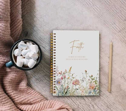 Faith Can Move Mountains Christian Notebook Journal - Inspirational Christian Gifts for Women, Bible Journal Notebooks for Note Taking, Bible Journaling Notebook, Spiral Notebook 5.5x8.3 - color: 1-Christian-notebook
